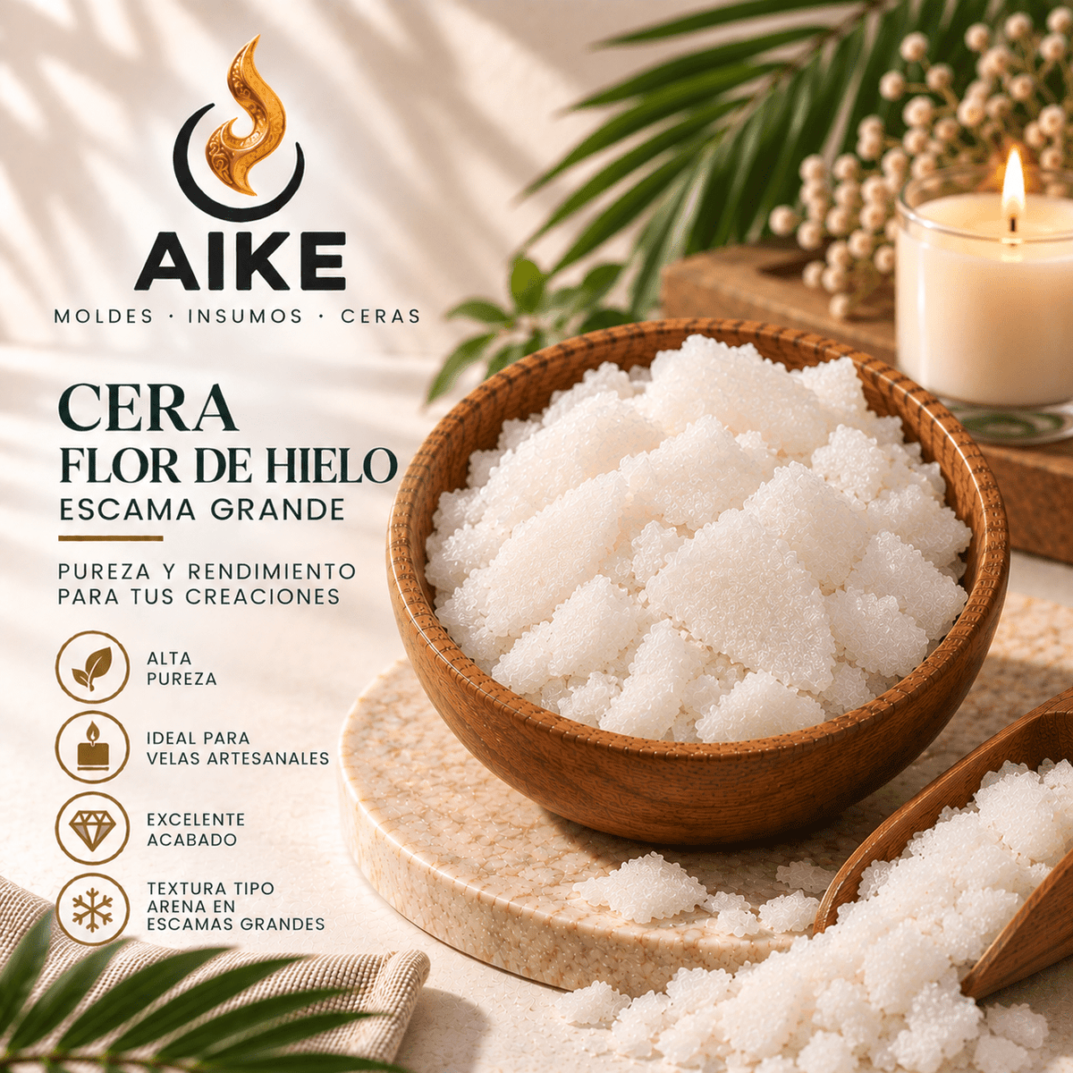 Flor de Hielo Escama Grande para Velas | Efecto Decorativo - Aike Store