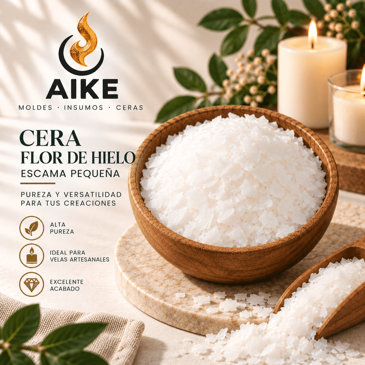 Flor de Hielo Escama Pequeña para Velas | Efecto Cristalizado - Aike Store