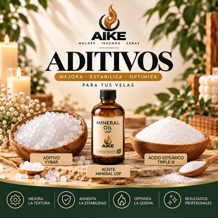 Aditivos para Velas | Vybar, Aceite Mineral y Ácido Esteárico | AIKE - Aike Store