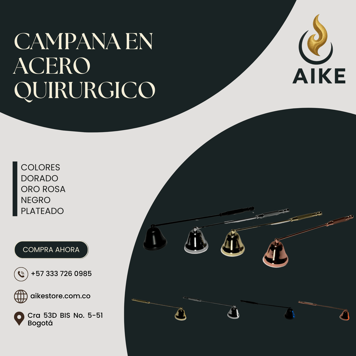 Apagador de Velas Tipo Campana | Accesorio Premium para Velas - Aike Store