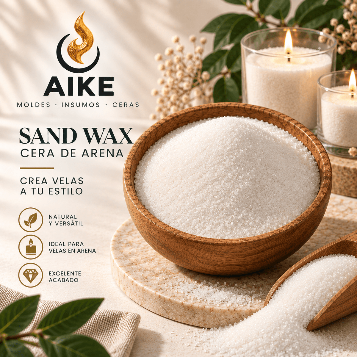 Cera de Arena para Velas Decorativas y Granuladas | Fácil y Lista para Usar - Aike Store