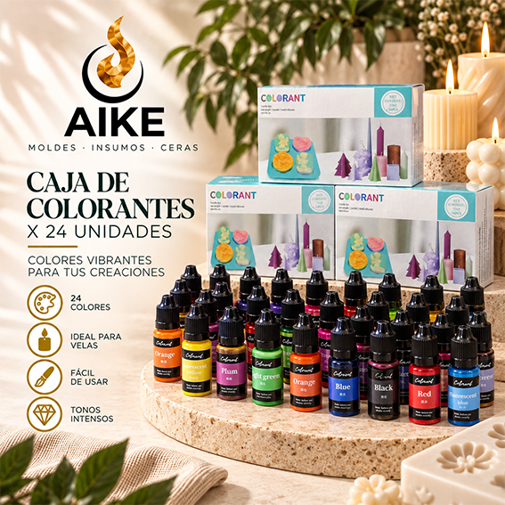 Colorantes Líquidos para Velas y Jabones x24 | 10 ml - Aike Store