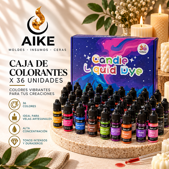 Colorantes para Velas x36 Colores | Pigmentos para Cera - Aike Store