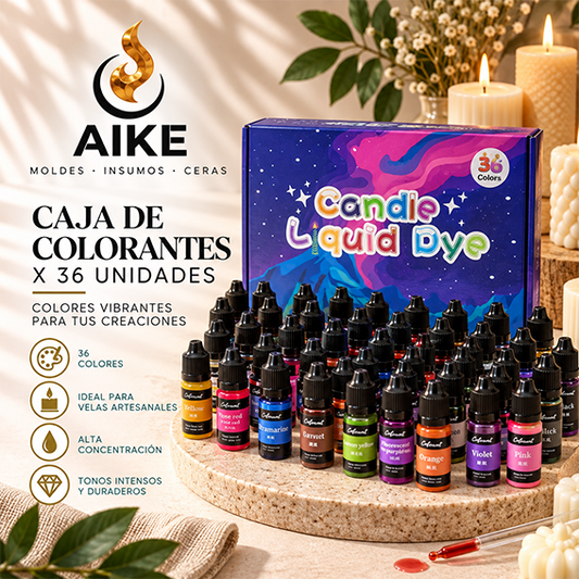 Colorantes para Velas x36 Colores | Pigmentos para Cera - Aike Store