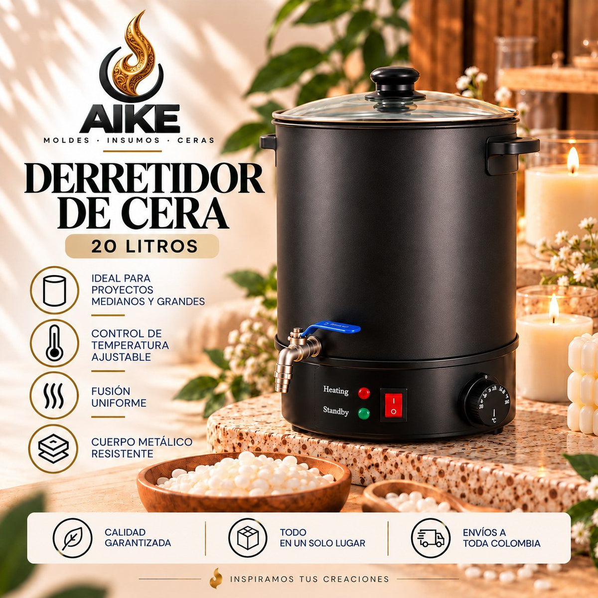 Derretidor de Cera Eléctrico para Velas | Olla de Fusión | AIKE - Aike Store