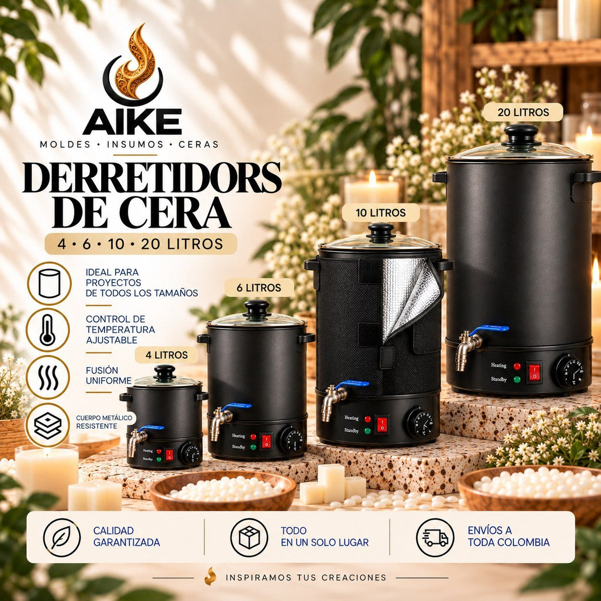 Derretidor de Cera Eléctrico para Velas | Olla de Fusión | AIKE - Aike Store