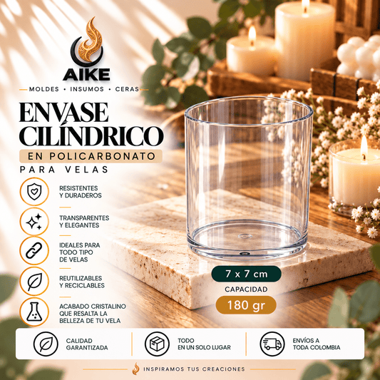 Envase para Velas en Policarbonato | Diferentes Tamaños - Aike Store