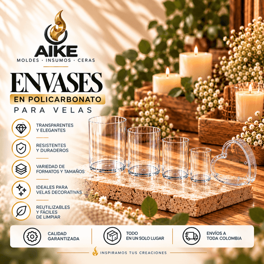 Envase para Velas en Policarbonato | Diferentes Tamaños - Aike Store