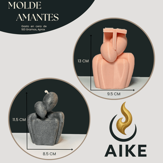 Molde Amantes para Velas Artesanales y Aromáticas | Molde de Silicona 3D Decorativo - Aike Store