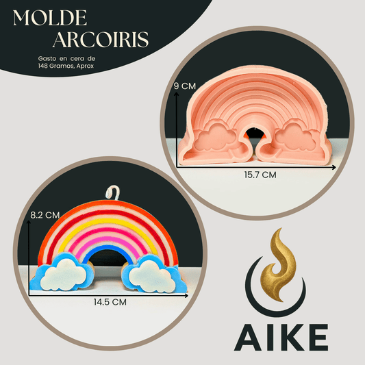 Molde Arcoíris con Nubes para Velas Artesanales y Aromáticas | Molde de Silicona 3D Decorativo - Aike Store