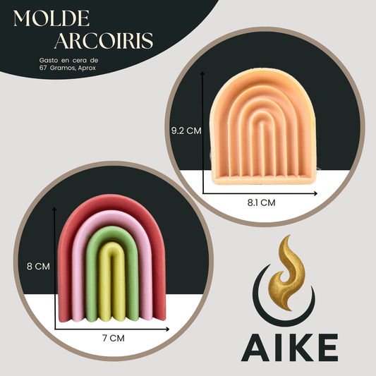 Molde Arcoíris para Velas Artesanales y Aromáticas | Molde de Silicona 3D Decorativo - Aike Store