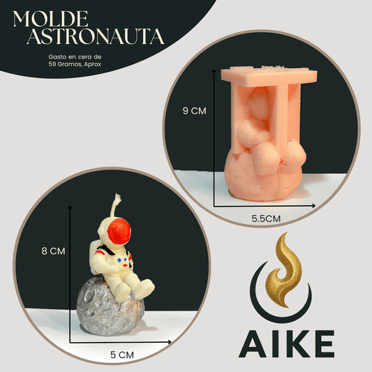 Molde Astronauta en la Luna para Velas | Molde Silicona 3D Decorativo Espacial - Aike Store