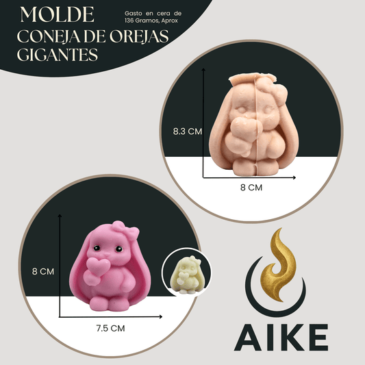 Molde Coneja de Orejas Grandes para Velas | Molde de Silicona Cute 3D Decorativo - Aike Store