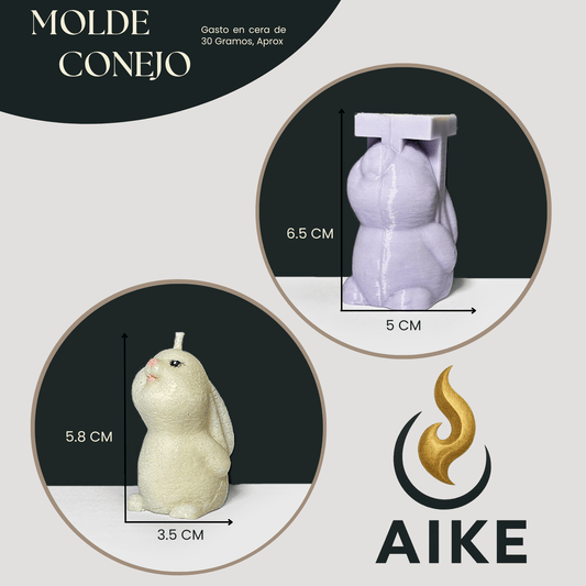 Molde Conejo para Velas | Molde Animal Infantil en Silicona - Aike Store