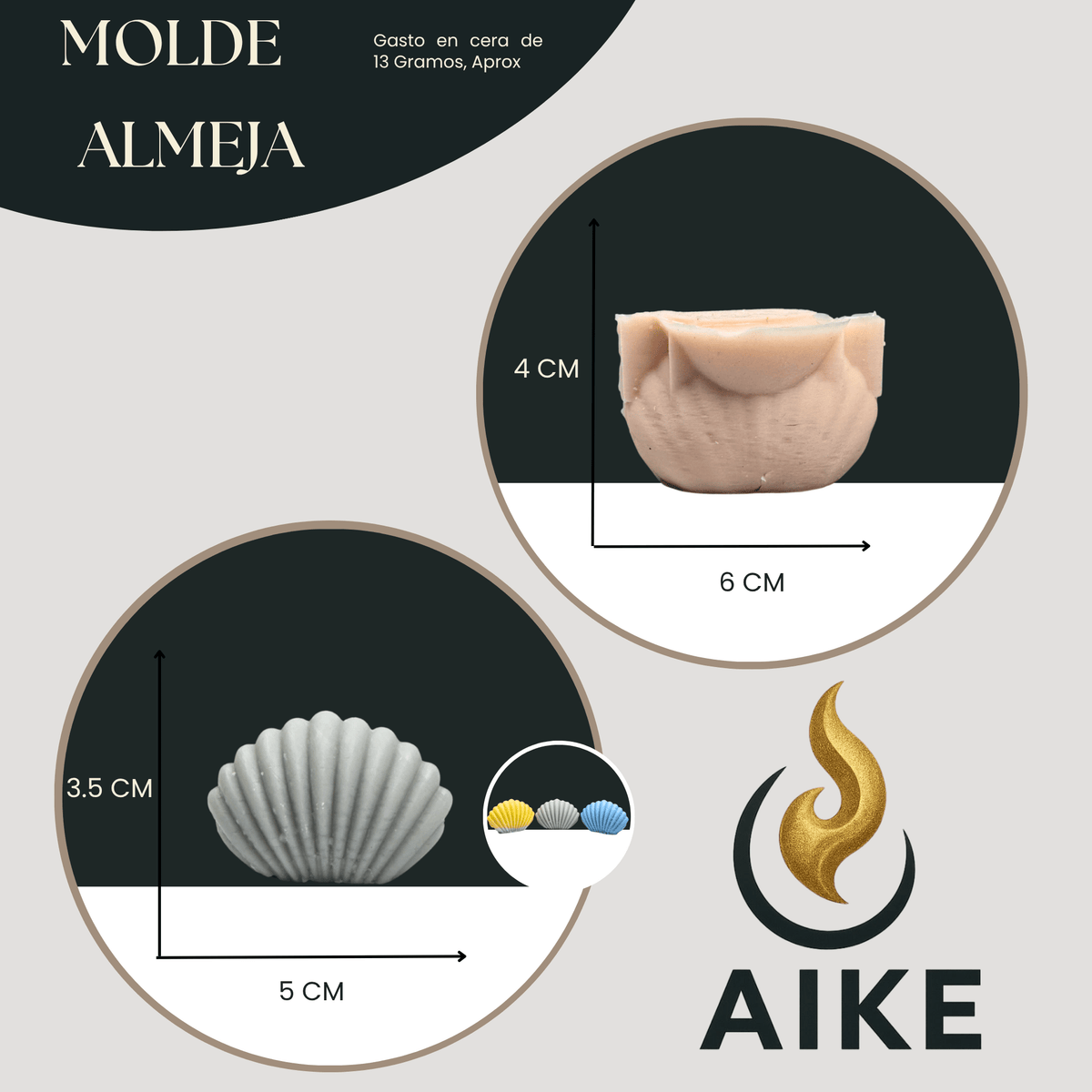 Molde de Concha para Velas | Molde de Almeja Decorativo en Silicona - Aike Store