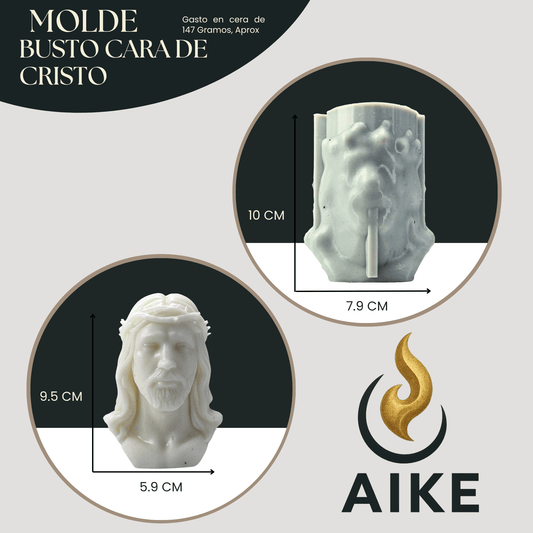Molde de Silicona Busto Cara de Cristo para Velas | Molde 3D Premium - Aike Store