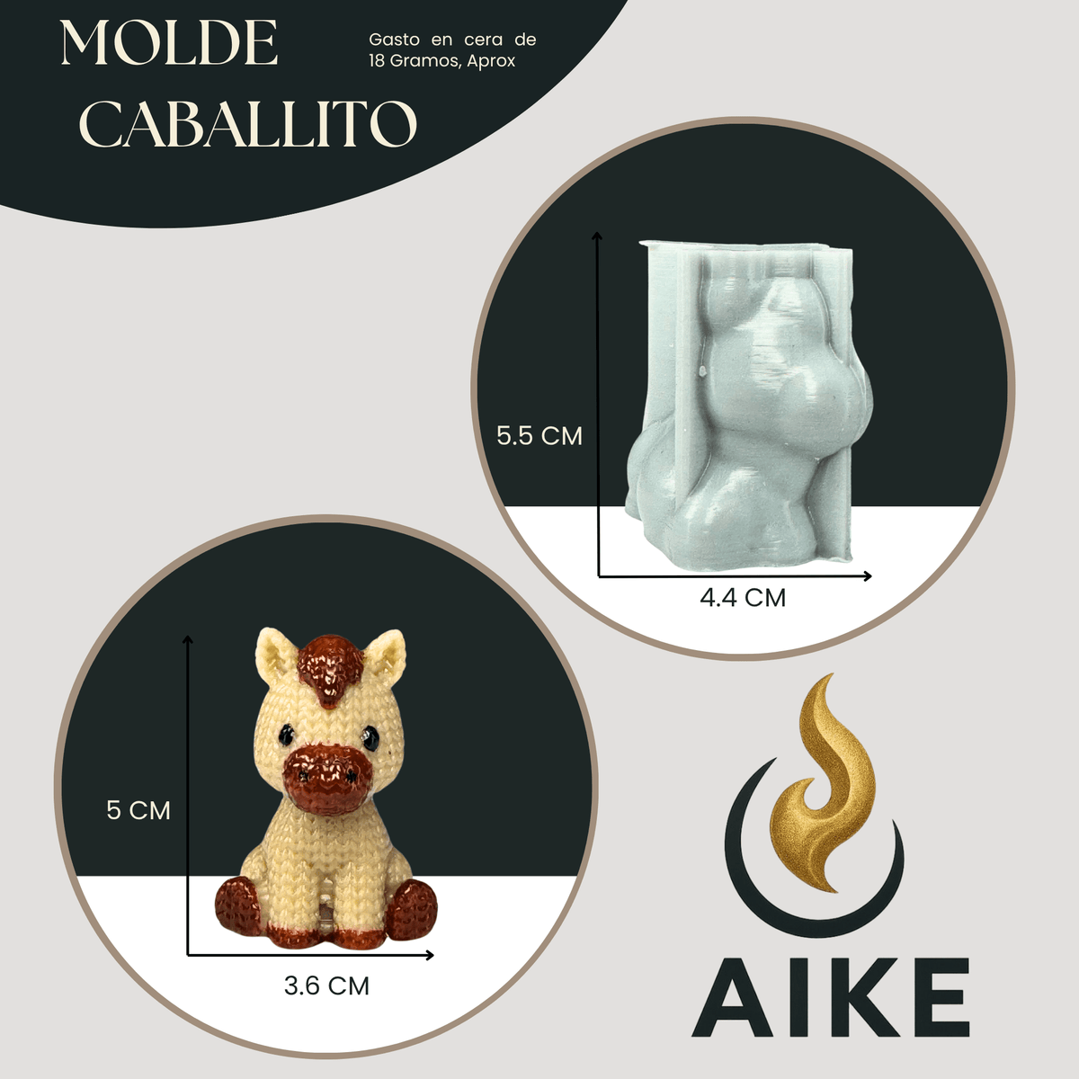 Molde de Silicona Caballito para Velas | Molde 3D Premium - Aike Store