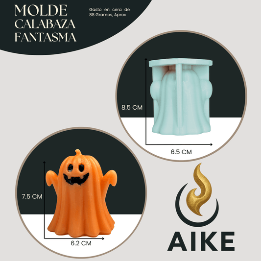 Molde de Silicona Calabaza Fantasma Halloween | Molde 3D - Aike Store