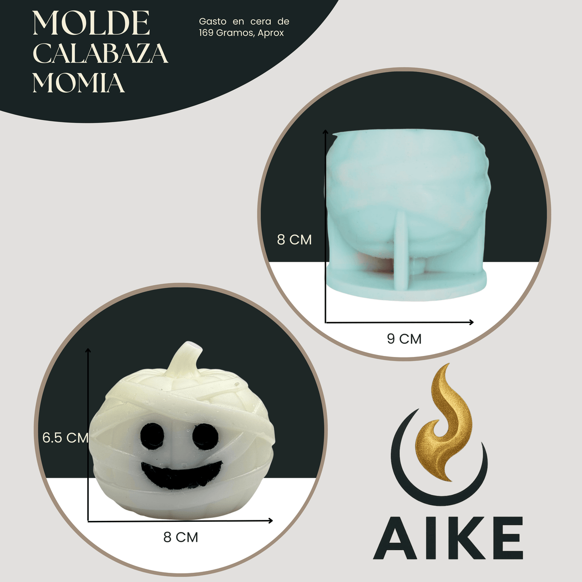 Molde de Silicona Calabaza Momia Halloween | Molde 3D - Aike Store