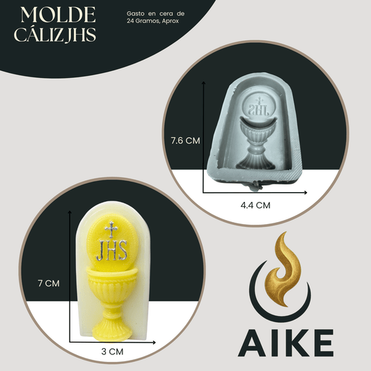 Molde de Silicona Cáliz JHS para Velas | Molde 2D Premium Primera Comunión - Aike Store