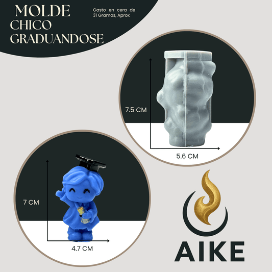 Molde de Silicona Chico Graduándose para Velas | Molde 3D Premium - Aike Store