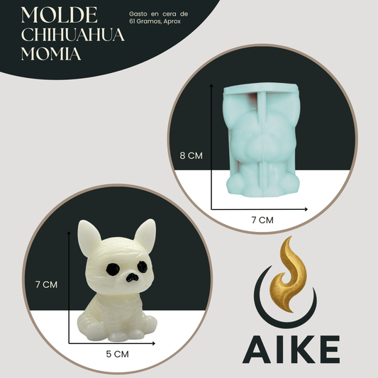 Molde de Silicona Chihuahua Momia Halloween | Molde 3D - Aike Store