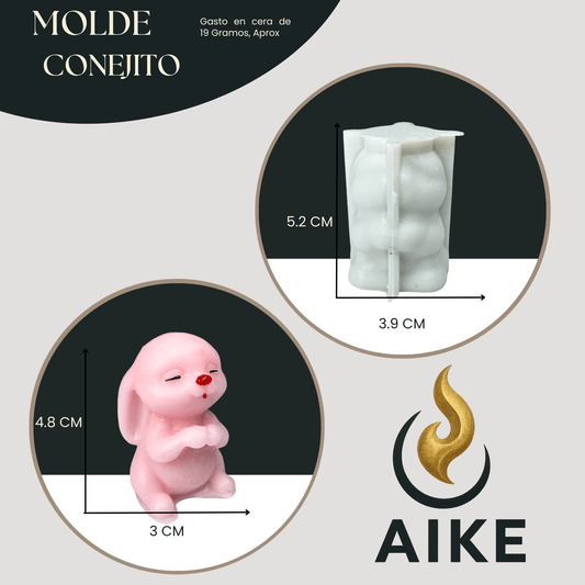 Molde de Silicona Conejito para Velas | Molde 3D Premium - Aike Store
