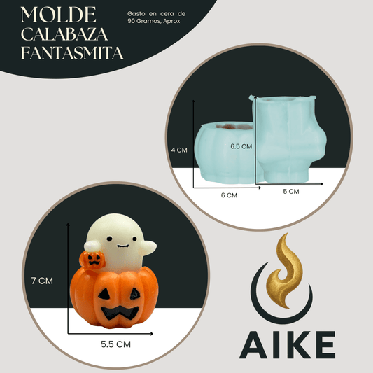 Molde de Silicona Fantasmita en Calabaza Halloween | Molde 3D - Aike Store