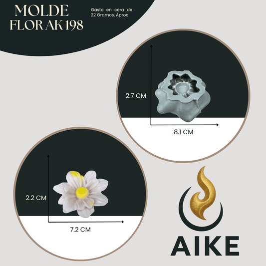 Molde de Silicona Flor AK198 para Velas | Molde 3D Premium - Aike Store