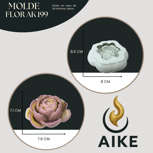 Molde de Silicona Flor AK199 para Velas | Molde 3D Premium - Aike Store