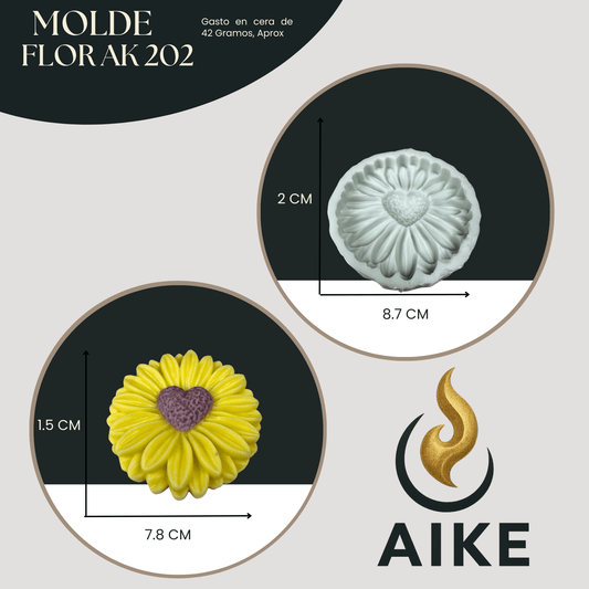 Molde de Silicona Flor AK202 para Velas | Molde 3D Premium - Aike Store