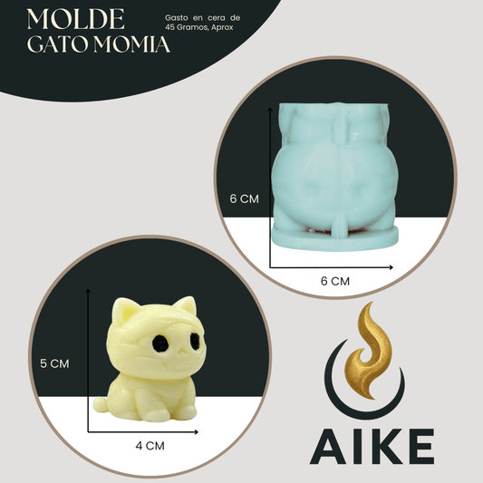 Molde de Silicona Gato Momia Halloween | Molde 3D - Aike Store