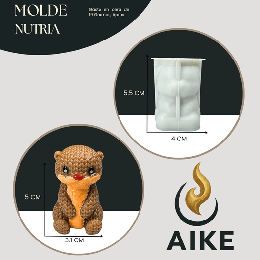 Molde de Silicona Nutria para Velas | Molde 3D Premium - Aike Store