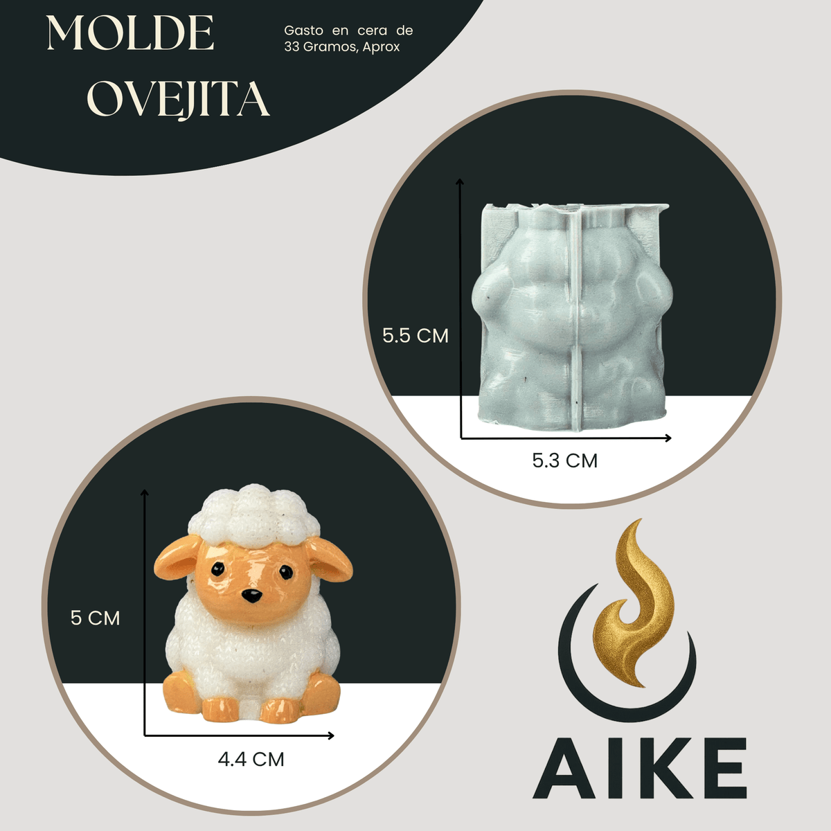 Molde de Silicona Ovejita para Velas | Molde 3D Premium - Aike Store