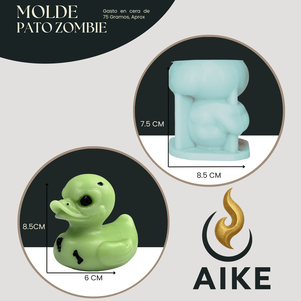 Molde de Silicona Pato Zombie Halloween | Molde 3D - Aike Store
