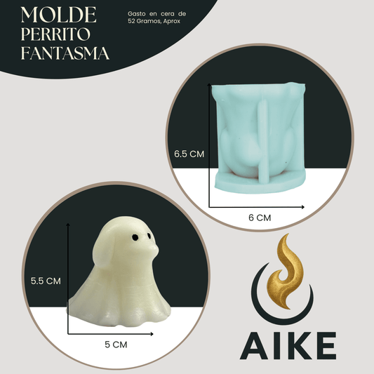 Molde de Silicona Perrito Fantasma Halloween | Molde 3D - Aike Store