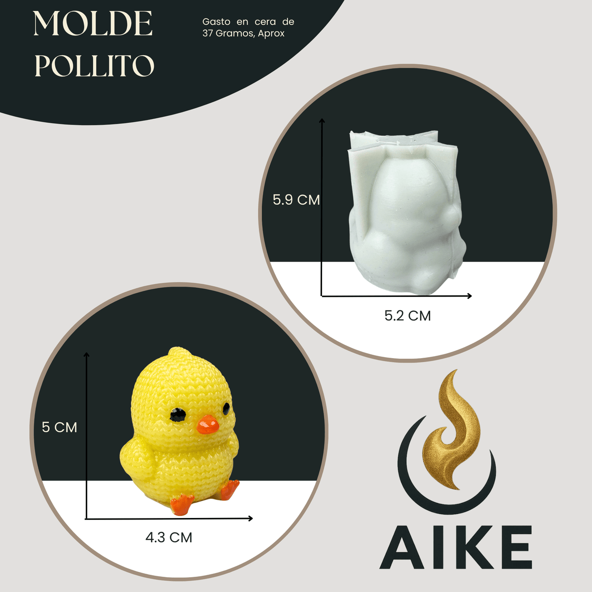 Molde de Silicona Pollito para Velas | Molde 3D Premium - Aike Store