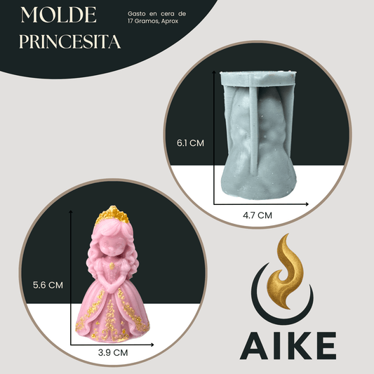 Molde de Silicona Princesita para Velas | Molde 3D Premium Decorativo - Aike Store