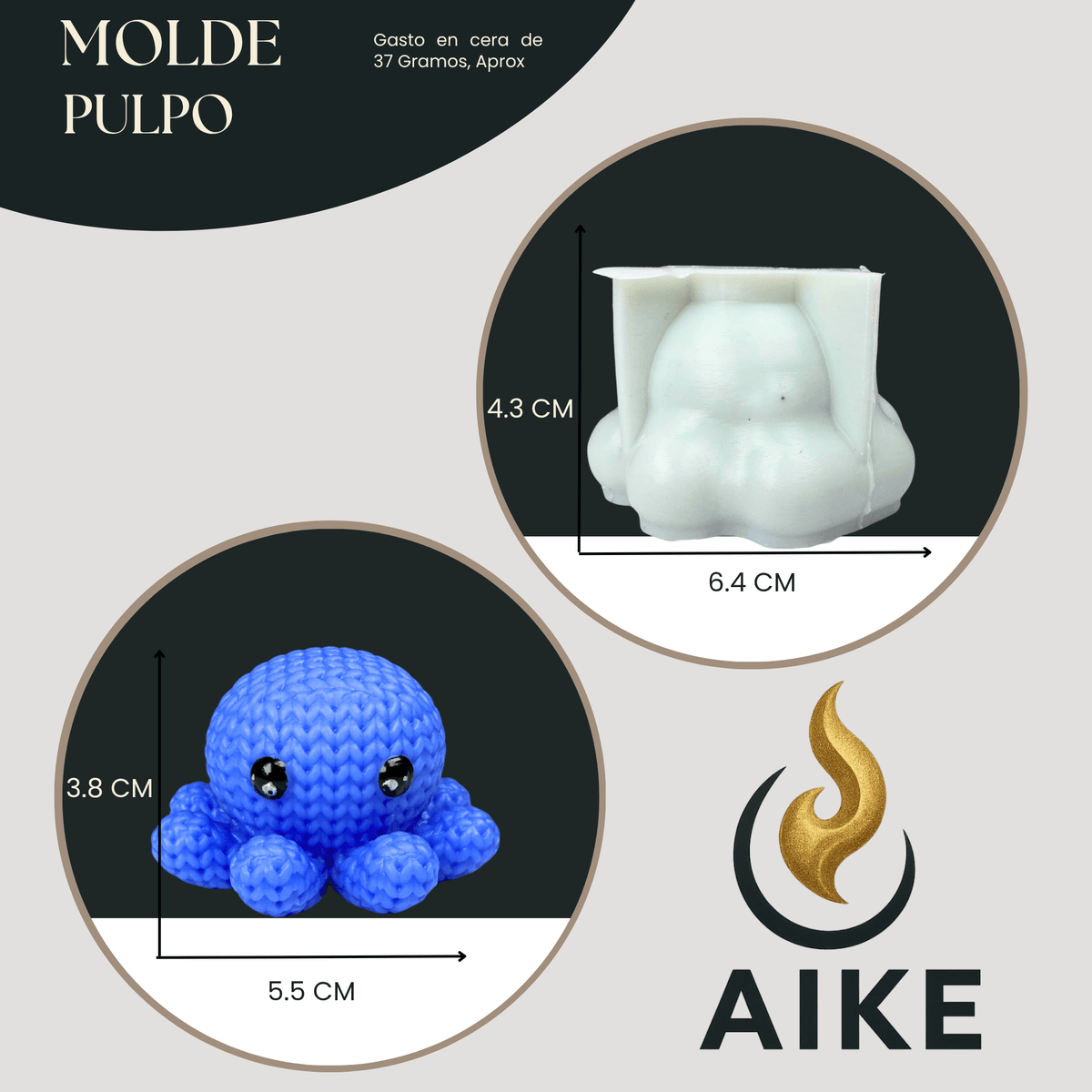 Molde de Silicona Pulpo para Velas | Molde 3D Premium - Aike Store