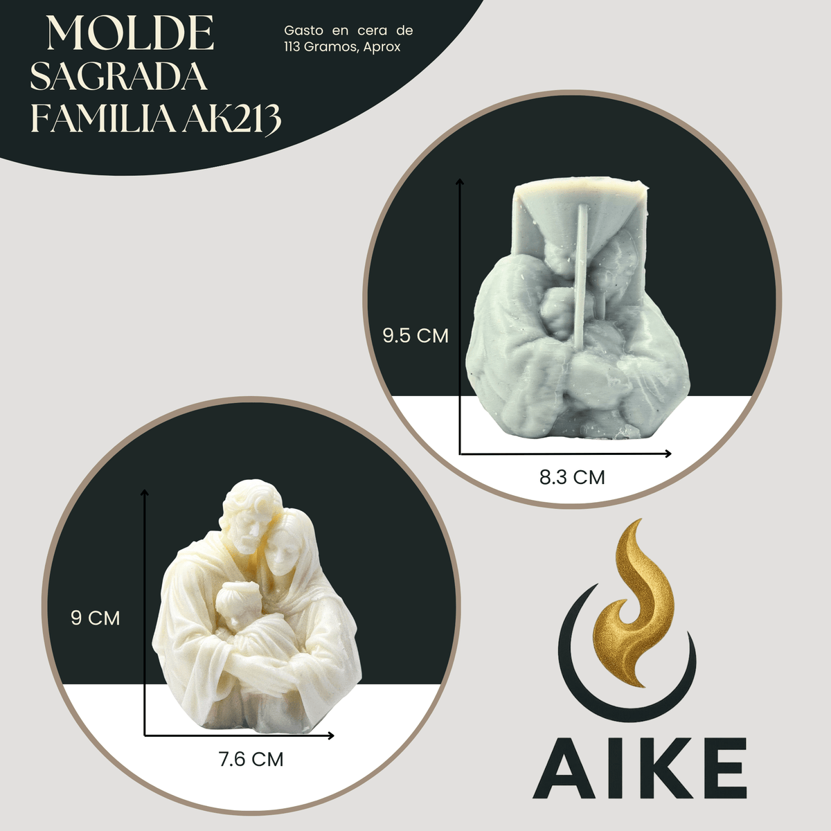 Molde de Silicona Sagrada Familia AK213 para Velas | Molde 3D Premium Religioso - Aike Store