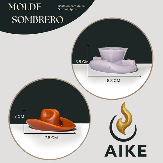 Molde de Silicona Sombrero | Molde 3D para Velas - Aike Store