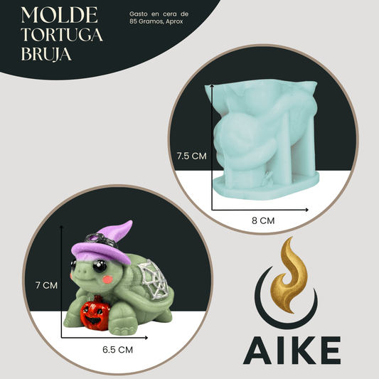 Molde de Silicona Tortuga Bruja Halloween | Molde 3D - Aike Store