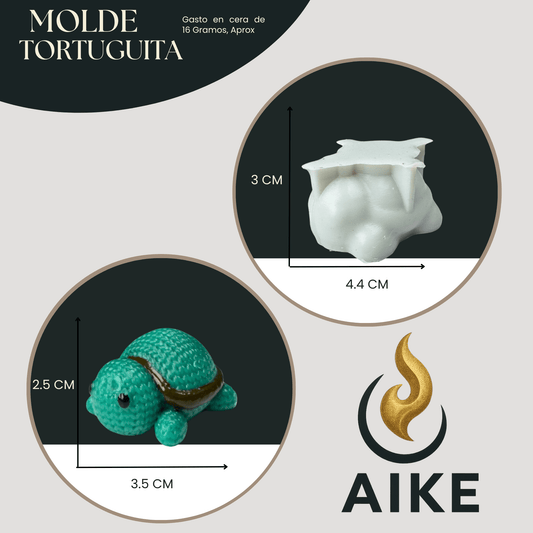 Molde de Silicona Tortuguita para Velas | Molde 3D Premium - Aike Store