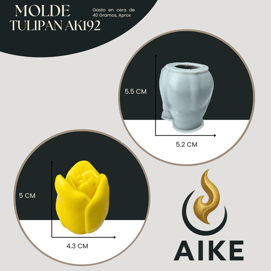 Molde de Silicona Tulipán AK192 para Velas | Molde 3D Premium - Aike Store