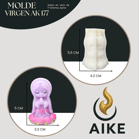 Molde de Silicona Virgen AK 177 para Velas | Molde 3D Premium - Aike Store