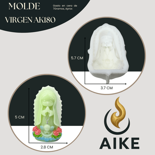 Molde de Silicona Virgen AK180 para Velas | Molde 2D Premium - Aike Store