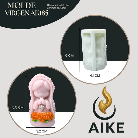 Molde de Silicona Virgen AK185 para Velas | Molde 3D Premium - Aike Store