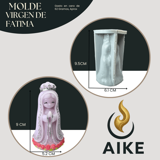 Molde de Silicona Virgen de Fátima para Velas | Molde 3D Premium - Aike Store