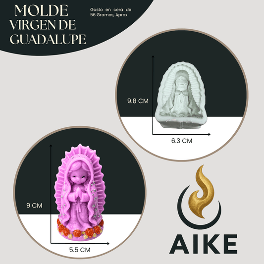 Molde de Silicona Virgen de Guadalupe para Velas | Molde 2D Premium - Aike Store