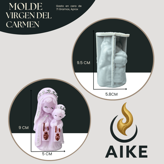 Molde de Silicona Virgen del Carmen para Velas | Molde 3D Premium - Aike Store